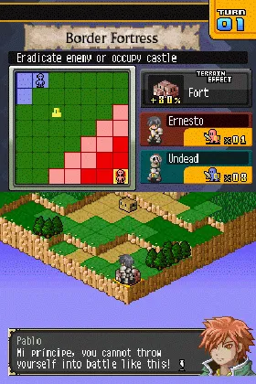 Hero's Saga - Laevatein Tactics (USA) screen shot game playing